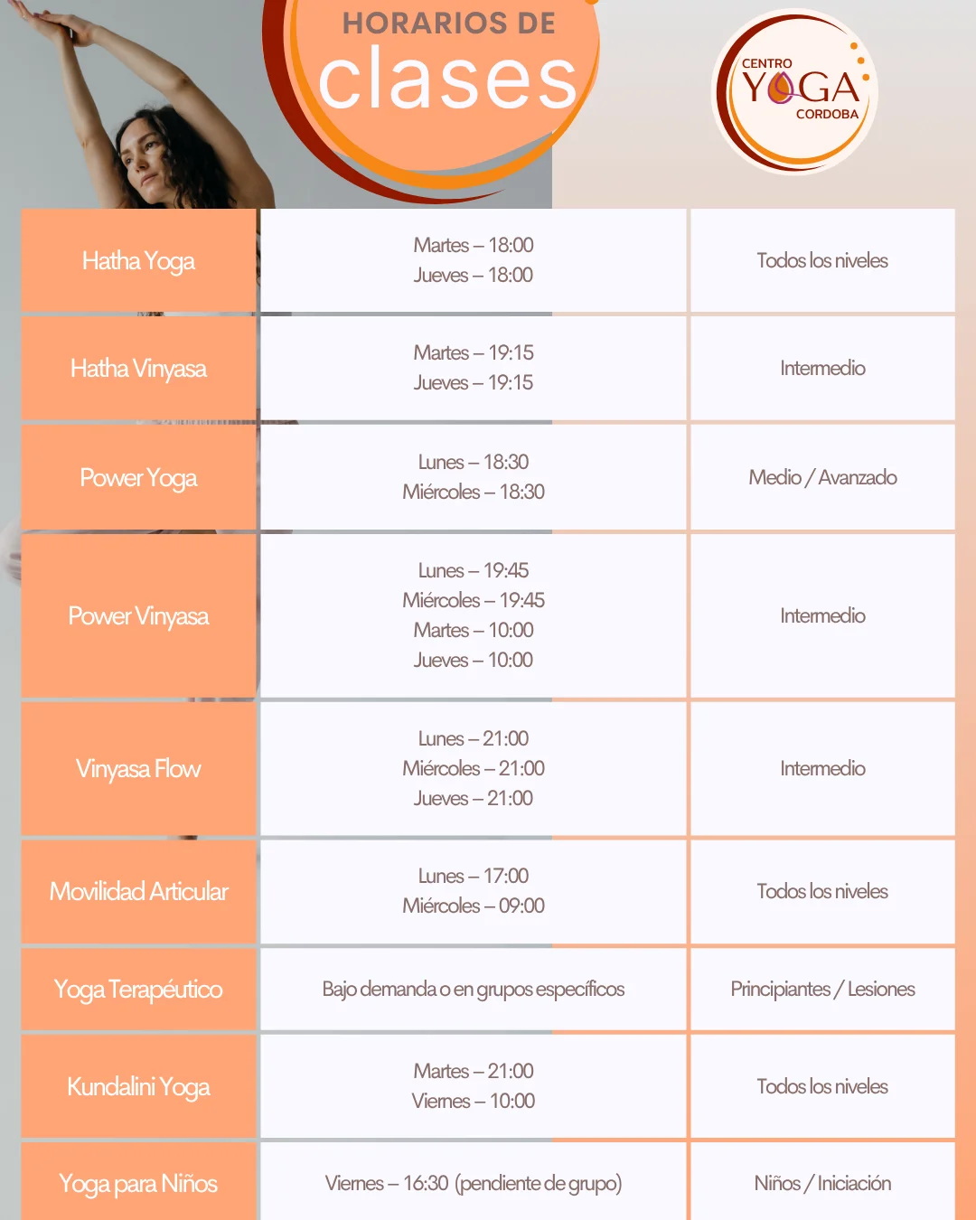 Horarios de Centro Yoga Córdoba